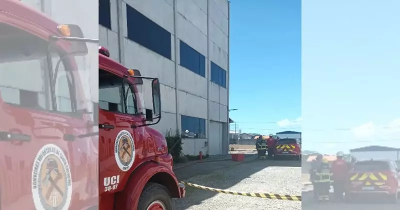 Danos na fábrica após explosão
